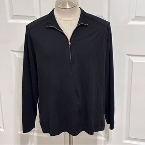Tommy Bahama Men’s Black Silk Quarter-Zip Pullover Shirt Size M